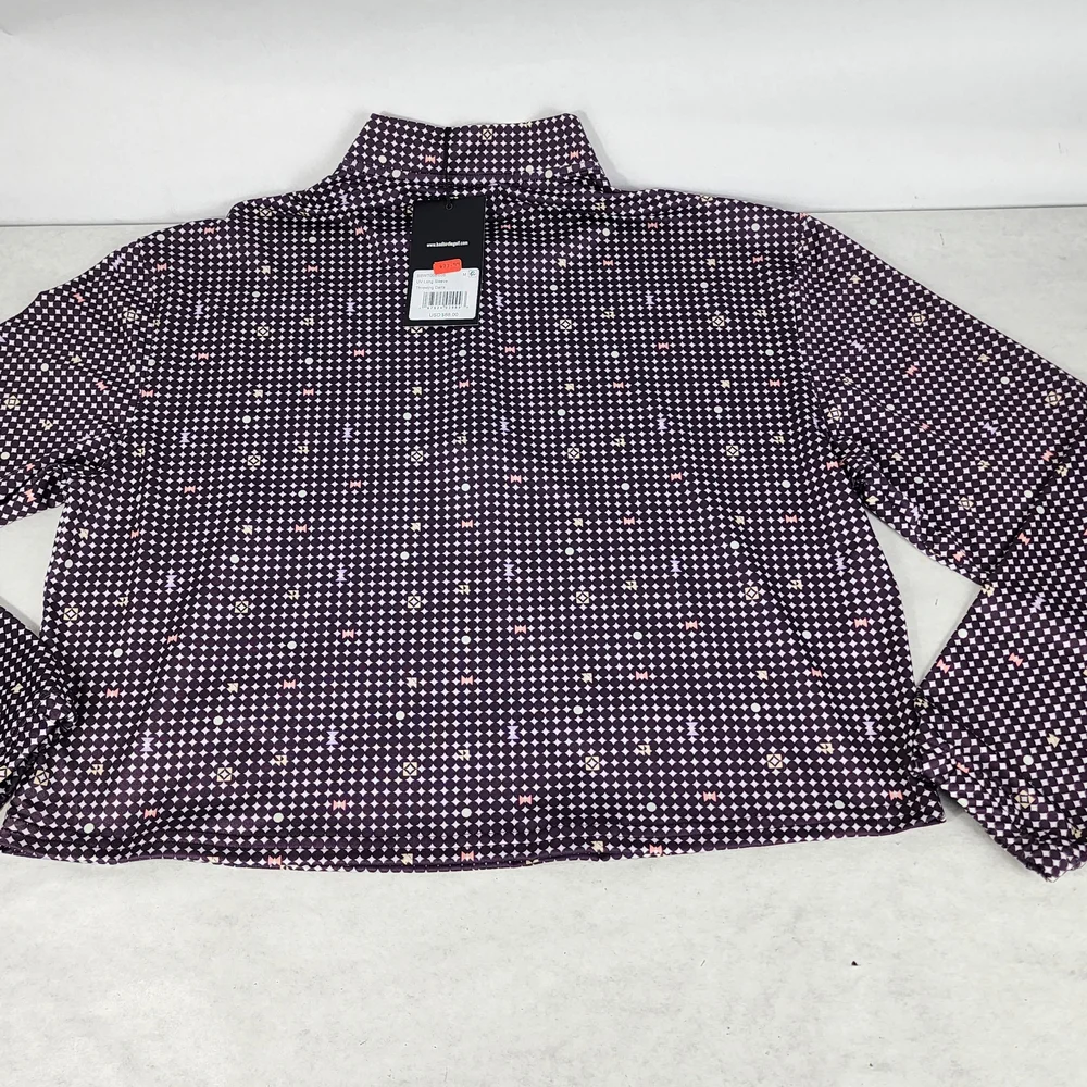 Bad Birdie Purple and White Patterned Polo - Picture 3 of 6